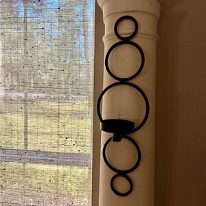 Brown Metal Circular Design Candle Holder Wall Decor